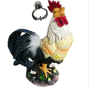Rooster Figure Made Out Of Resin, 10", Colorful